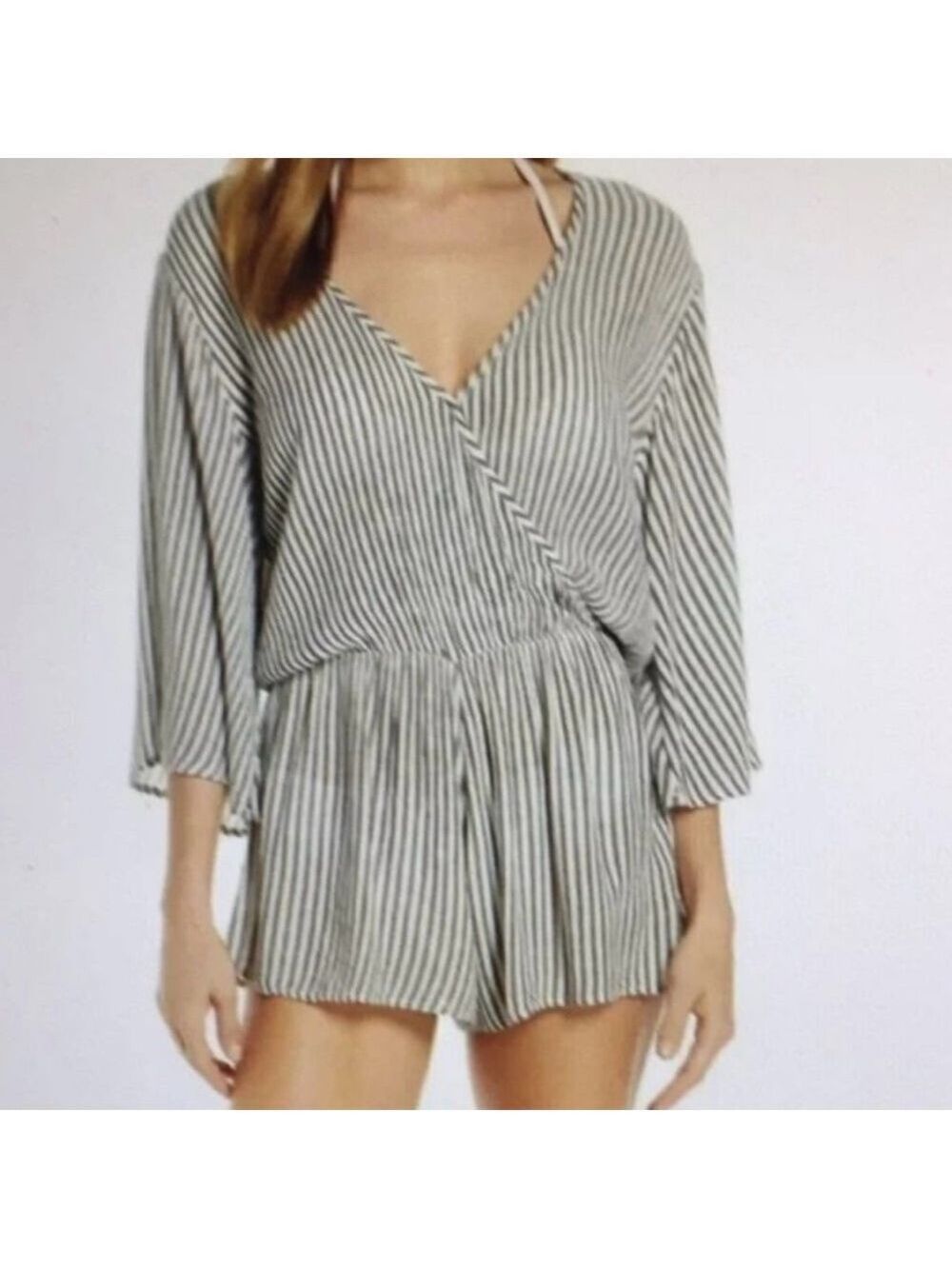 Elan Stripe Swim Cover Up Romper